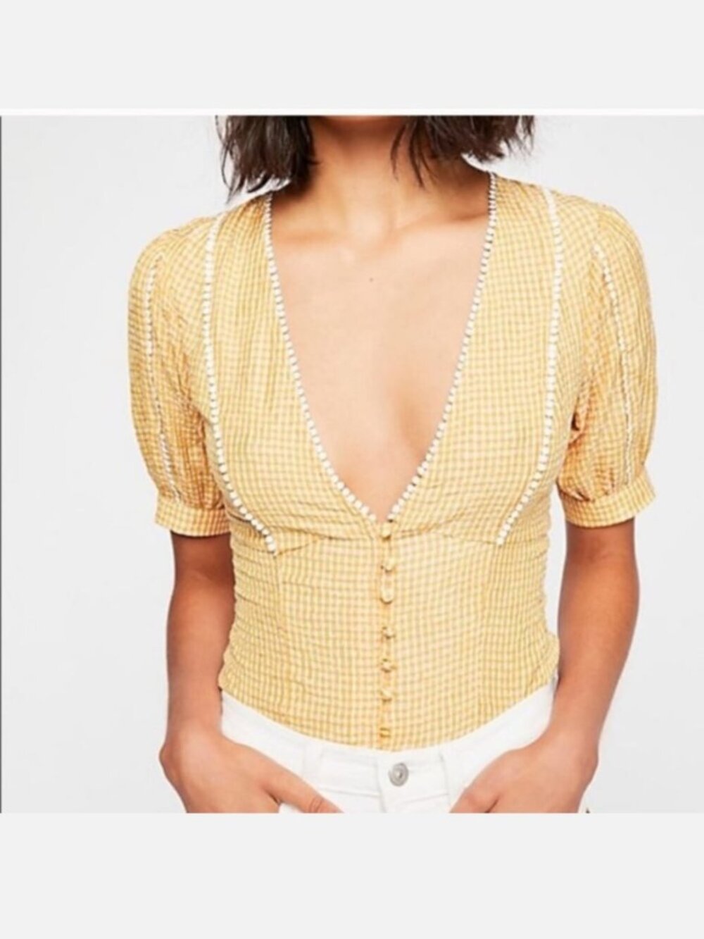 NEW Free People Med short sleeve blouse